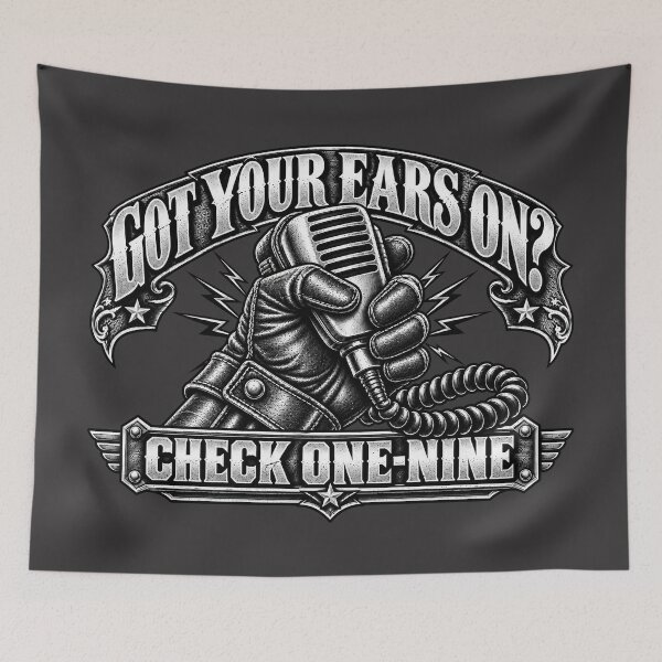 Item preview, Got Your Ears On Check One-Nine - CB Radio Microphone Gloved Hand Art designed and sold by NomadForge.