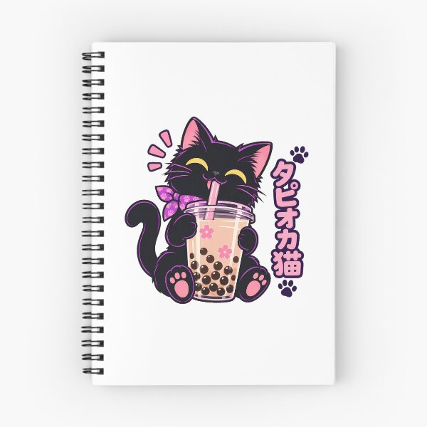 Aperçu de l'œuvre Tapioca Cat Boba Drink Boba Lover créée et vendue par nortowelcomics.