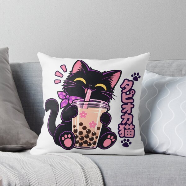 Aperçu de l'œuvre Tapioca Cat Boba Drink Boba Lover créée et vendue par nortowelcomics.
