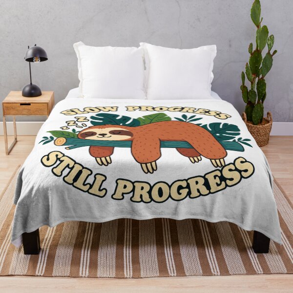Item preview, Slow Progress Still Progress Sloth – Cute Funny Sloth Motivational Design designed and sold by JrNergal.