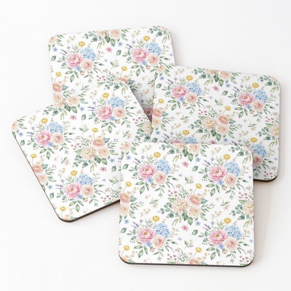 Item preview, Watercolor Spring Floral Bouquet Seamless Pattern | Pink Peony, Blue Hydrangea & Ranunculus designed and sold by Alaa-love-art.