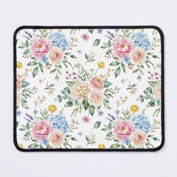Item preview, Watercolor Spring Floral Bouquet Seamless Pattern | Pink Peony, Blue Hydrangea & Ranunculus designed and sold by Alaa-love-art.