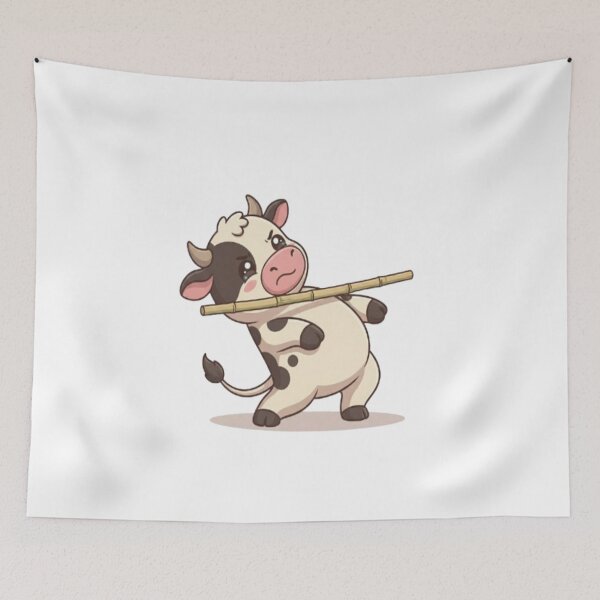 Item preview, Cute Cow Balancing Bamboo Stick designed and sold by Ella_Sketch.