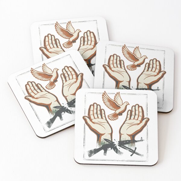 Item preview, Guns Down, Hands Up for Peace – Anti-Violence Quote Design designed and sold by RokomariFabric.