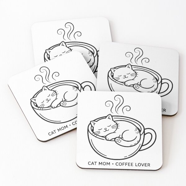 Item preview, Fueled by Cats and Coffee Cute Chubby Cat in Mug Cat Mom T-Shirt designed and sold by ismai6.