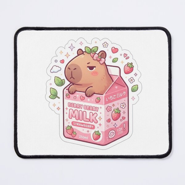 Item preview, Kawaii Capybara Strawberry Milk Carton Sticker | Cute Y2K Berry Milk Box Sticker designed and sold by HOODYBUDSTYLES.