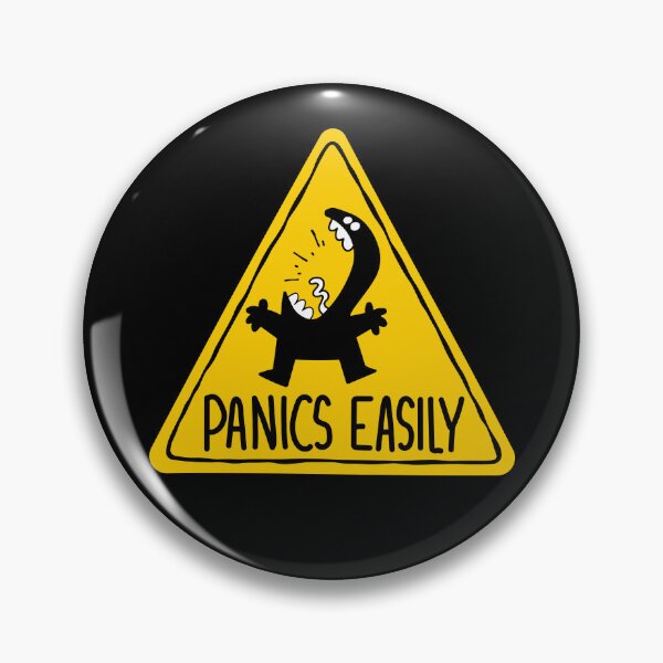 Item preview, Panics Easily - Anxiety Warning Sign designed and sold by Zerhof.