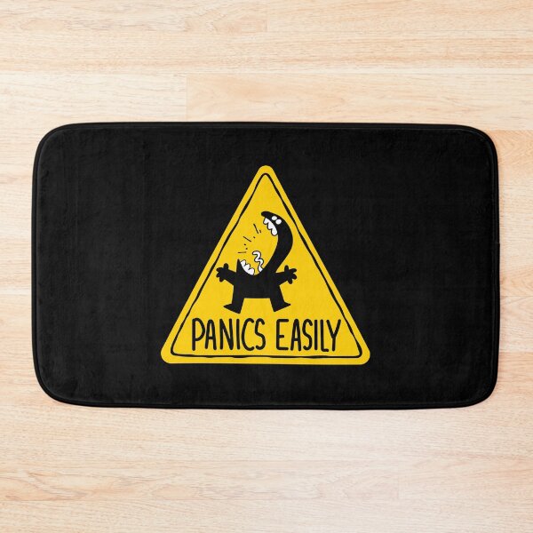 Item preview, Panics Easily - Anxiety Warning Sign designed and sold by Zerhof.