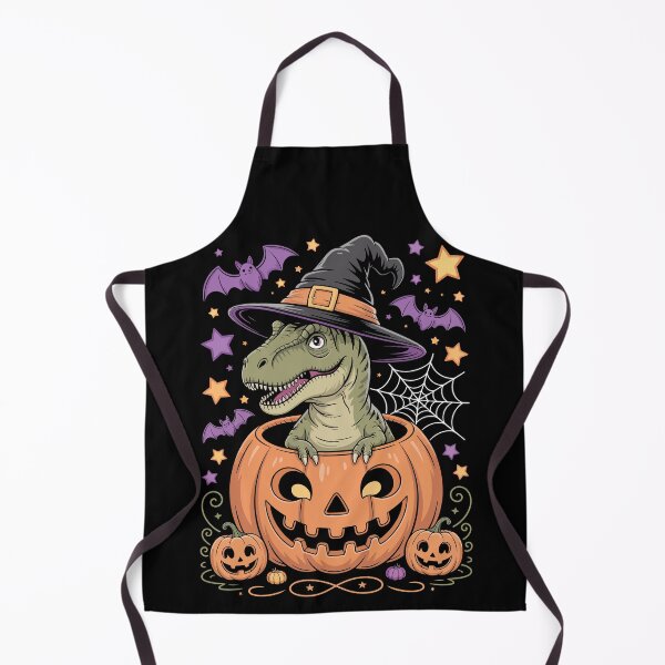 Item preview, Green T Rex Witch Hat Inside Jack O Lantern Purple Bats Stars designed and sold by jkrphoto.