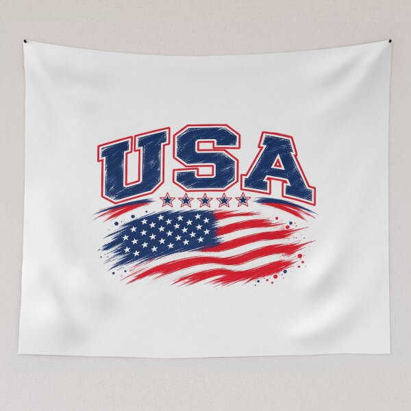Item preview, USA Vintage Brush Flag – American Pride Patriotic Graphic designed and sold by JrNergal.