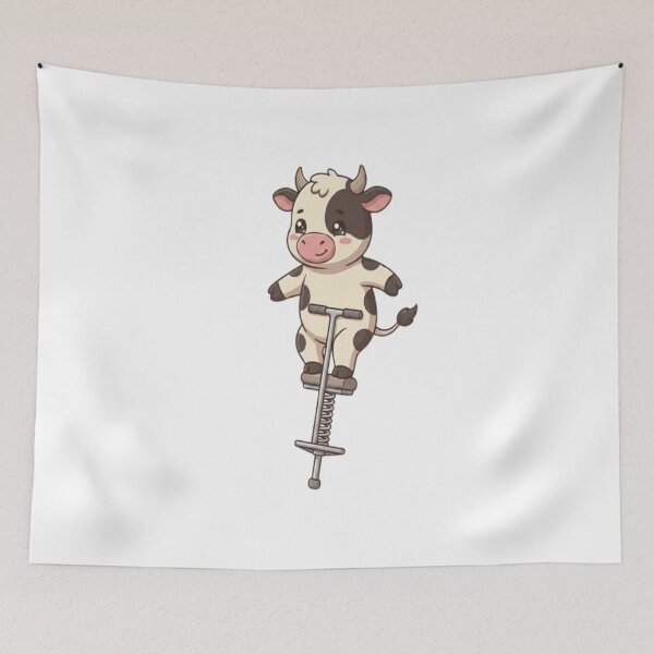 Item preview, Cute Cow Pogo Stick Jumping designed and sold by Ella_Sketch.