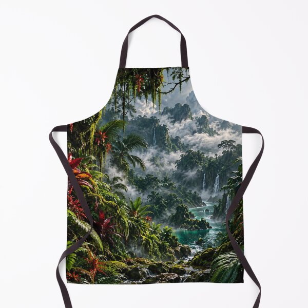 Item preview, Enchanted Tropical Waterfall Valley | Fantasy Jungle Landscape designed and sold by IRON SIREN.