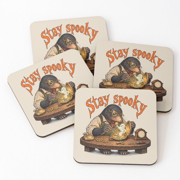 Item preview, Stay Spooky Steampunk Mole Clockmaker & Ghost designed and sold by MythicCotton.