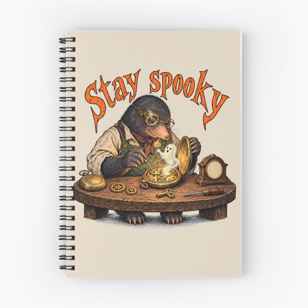 Item preview, Stay Spooky Steampunk Mole Clockmaker & Ghost designed and sold by MythicCotton.