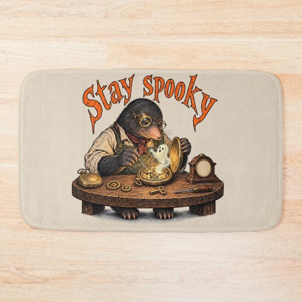 Item preview, Stay Spooky Steampunk Mole Clockmaker & Ghost designed and sold by MythicCotton.