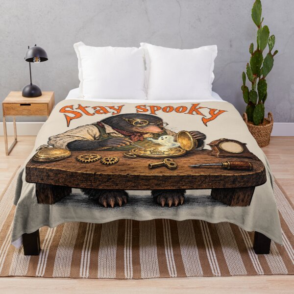 Item preview, Stay Spooky Steampunk Mole Clockmaker & Ghost designed and sold by MythicCotton.