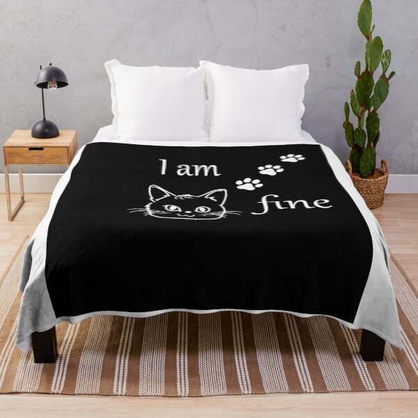 Item preview, Cute Minimalist Cat Line Art "I am fine" Vector Design designed and sold by Carftora786.
