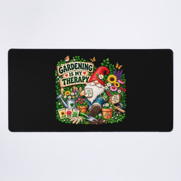 Item preview, Gardening Is My Therapy Garden Gnome designed and sold by TZehrfeldPhotos.