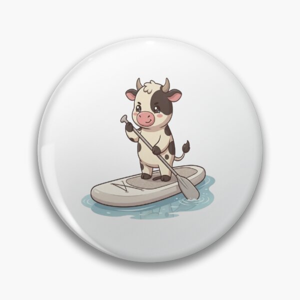 Item preview, Cute Cow Paddle Boarding Water designed and sold by Ella_Sketch.