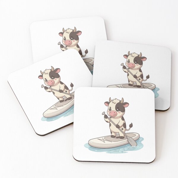 Item preview, Cute Cow Paddle Boarding Water designed and sold by Ella_Sketch.
