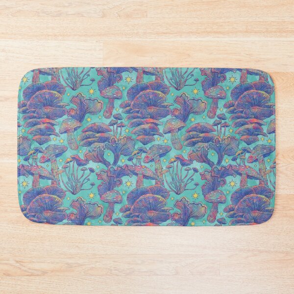 Item preview, Rainbow Mushrooms Blue designed and sold by inkedinred.