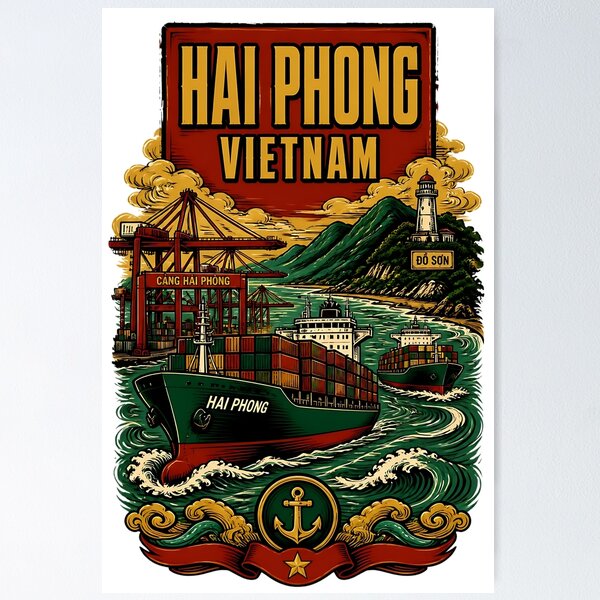 Artikelvorschau, Hai Phong Vietnam Vintage Reisetourismus entworfen und verkauft von TravelersGems.