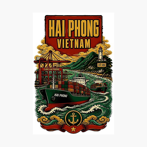 Artikelvorschau, Hai Phong Vietnam Vintage Reisetourismus entworfen und verkauft von TravelersGems.