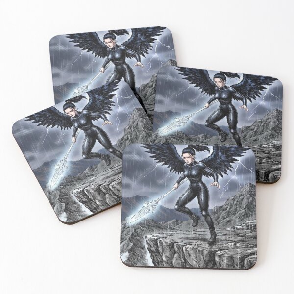 Item preview, Fallen Angel Warrior - Dark Fantasy Manga Art designed and sold by Goth Pets .