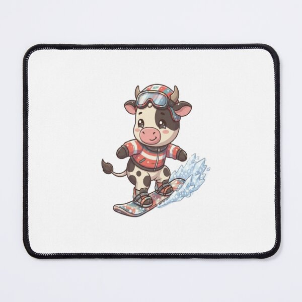 Item preview, Cute Cow Snowboarding Winter Sport designed and sold by Ella_Sketch.