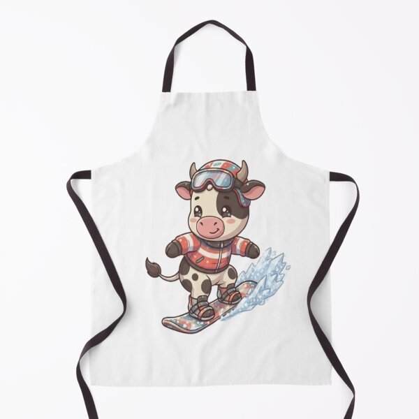 Item preview, Cute Cow Snowboarding Winter Sport designed and sold by Ella_Sketch.