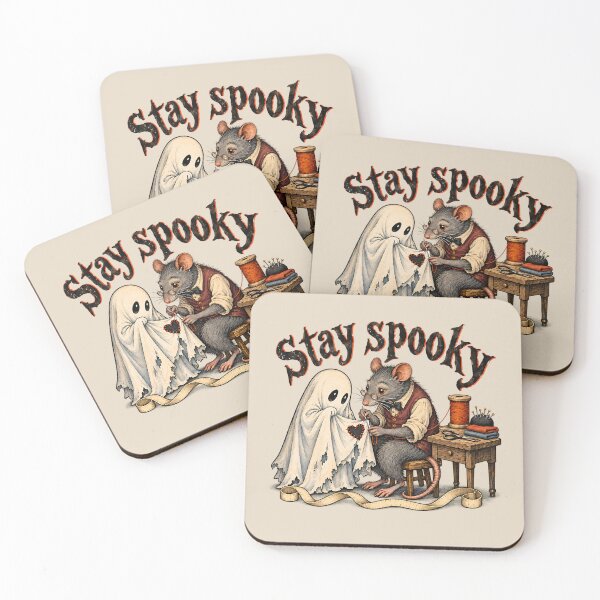 Item preview, Stay Spooky Vintage Rat Tailor Mending Cute Ghost designed and sold by MythicCotton.