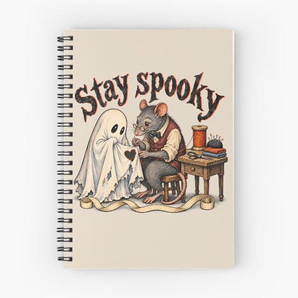 Item preview, Stay Spooky Vintage Rat Tailor Mending Cute Ghost designed and sold by MythicCotton.