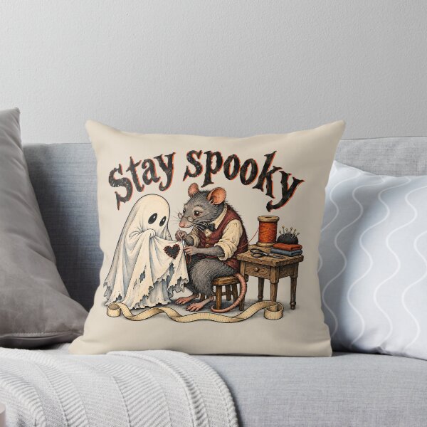 Item preview, Stay Spooky Vintage Rat Tailor Mending Cute Ghost designed and sold by MythicCotton.