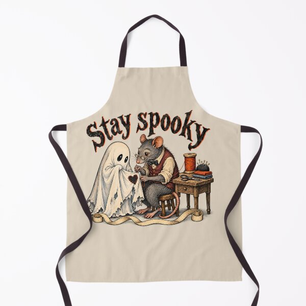 Item preview, Stay Spooky Vintage Rat Tailor Mending Cute Ghost designed and sold by MythicCotton.