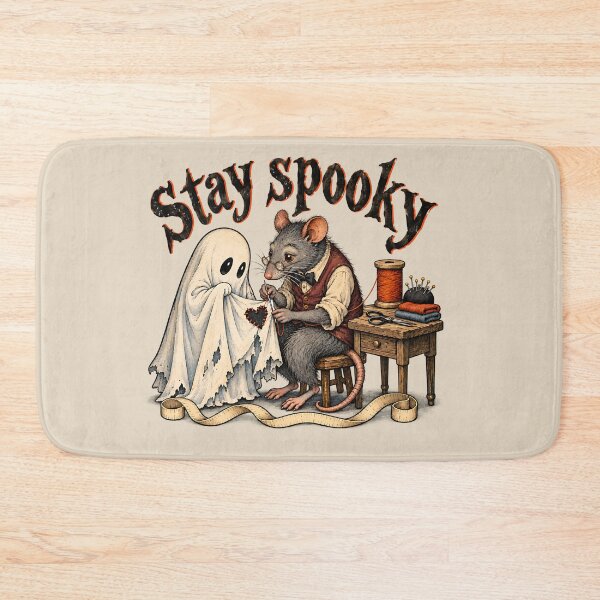 Item preview, Stay Spooky Vintage Rat Tailor Mending Cute Ghost designed and sold by MythicCotton.