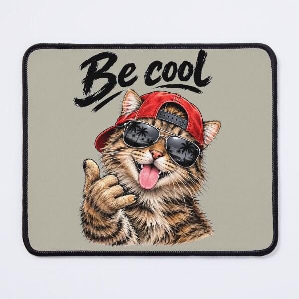 Item preview, Be Cool – Cute Cat Wearing Sunglasses and Red Cap Funny Animal Art designed and sold by Evelashop.