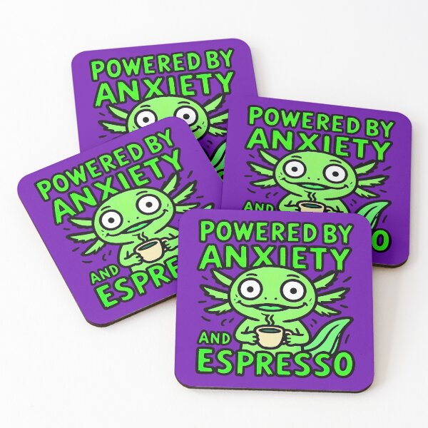 Item preview, Funny Anxious Axolotl Powered By Espresso Coffee designed and sold by MarCinu Art.