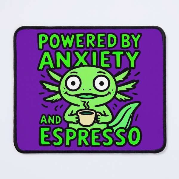Item preview, Funny Anxious Axolotl Powered By Espresso Coffee designed and sold by MarCinu Art.