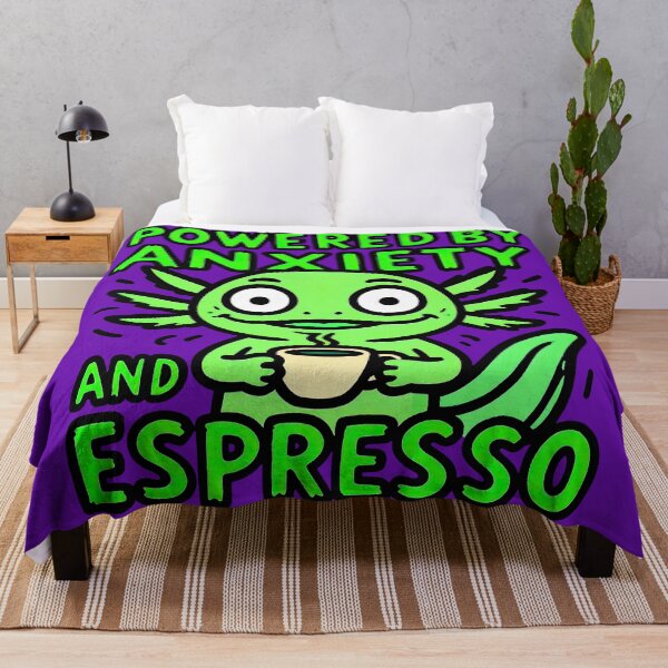 Item preview, Funny Anxious Axolotl Powered By Espresso Coffee designed and sold by MarCinu Art.