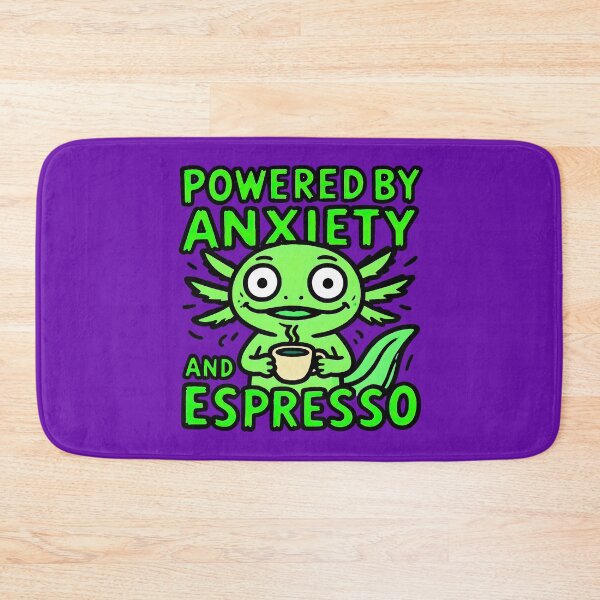 Item preview, Funny Anxious Axolotl Powered By Espresso Coffee designed and sold by MarCinu Art.