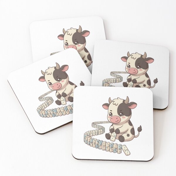 Item preview, Cute Cow Setting Up Dominoes designed and sold by Ella_Sketch.