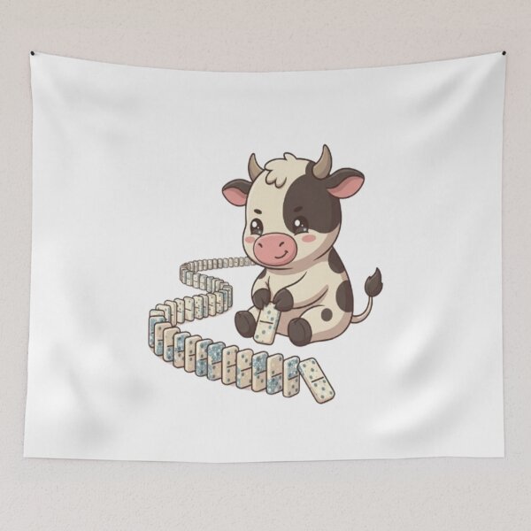 Item preview, Cute Cow Setting Up Dominoes designed and sold by Ella_Sketch.