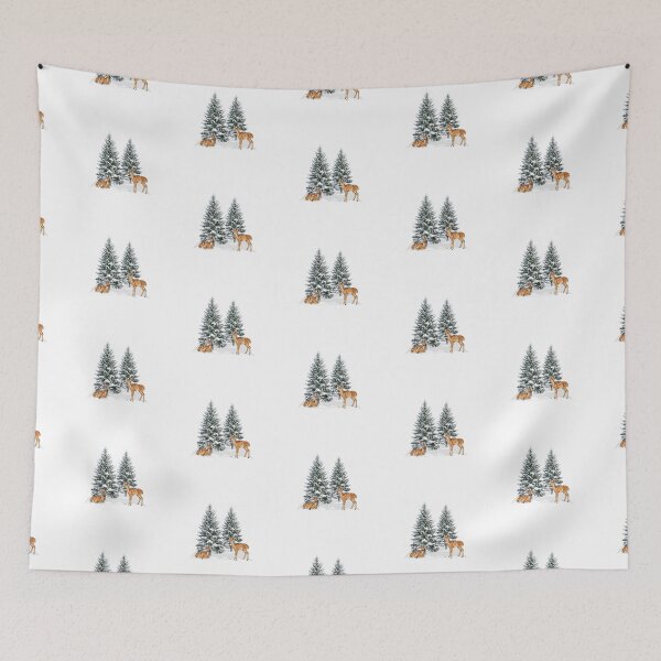 Item preview, CHRISTMAS TREES, WHITE-TAILED DEER,  FIR, PINE, SNOW, WINTER WILDLIFE designed and sold by classic car craze.