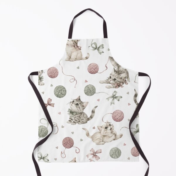 Item preview, Watercolor Cute Kittens and Yarn Balls - Baby Fabric Print designed and sold by Nubian Style.