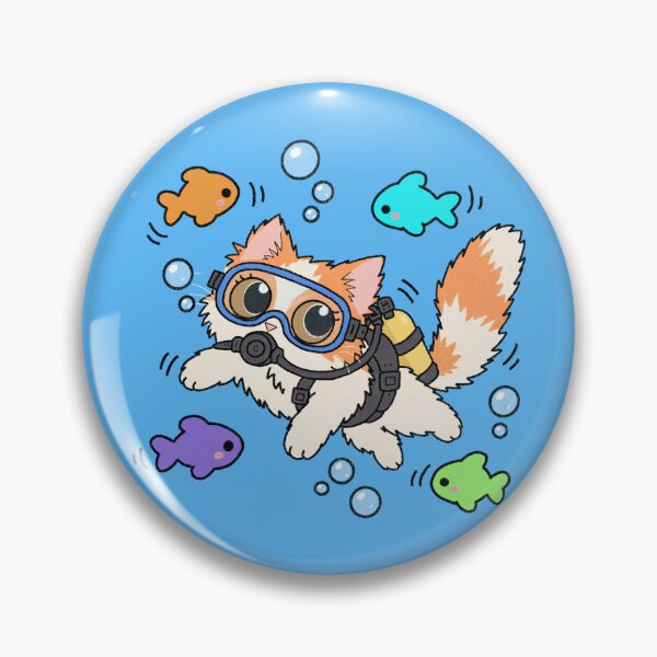Item preview, Turkish Van Scuba Cat doodle designed and sold by SillyPetDoods.