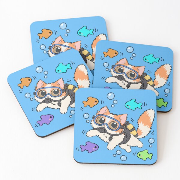 Item preview, Turkish Van Scuba Cat doodle designed and sold by SillyPetDoods.