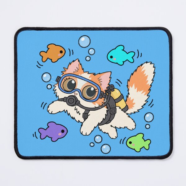 Item preview, Turkish Van Scuba Cat doodle designed and sold by SillyPetDoods.