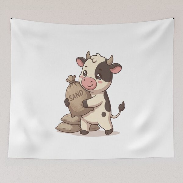 Item preview, Cute Cow Carrying Sand Bag designed and sold by Ella_Sketch.