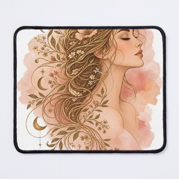 Item preview, Softness Is Not Weakness - Feminine Celestial Botanical Woman Watercolor Painting Art designed and sold by ZINTHOZ.