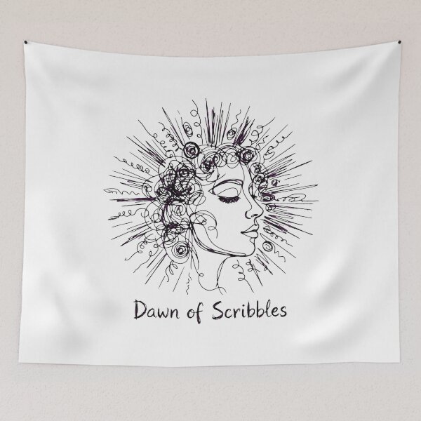 Item preview, Dawn of Scribbles Abstract Continuous Line Art Doodle Face T-Shirt designed and sold by ismai6.